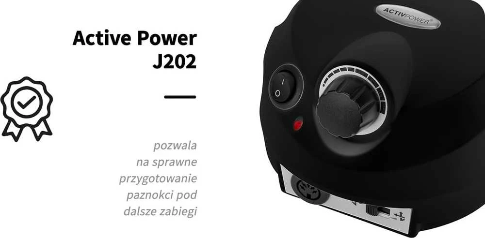 Nagų freza manikiūrui ir pedikiūrui Activeshop Activ Power J202 65W, Juoda
