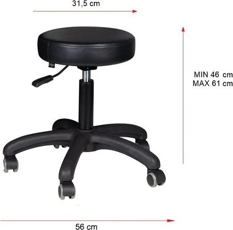 Activeshop Kosmetologinė meistro kėdutė BEAUTY STOOL ELEGANT Juodas