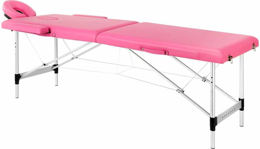 Activeshop Sulankstomas masažo stalas BALANCE 2 dalių aliuminis rožinis