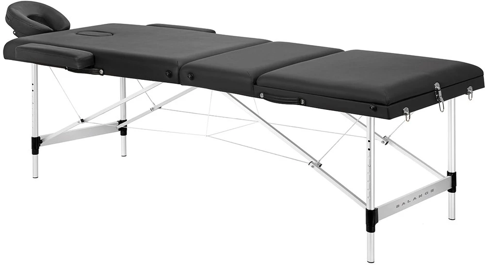 Activeshop Sulankstomas aliuminis masažo stalas Balance 3 segmentų juodas