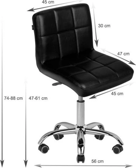 Activeshop Kosmetologinė meistro kėdutė COSMETIC CHAIR Juodas