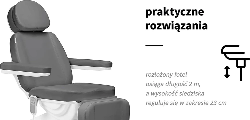 Activeshop Kosmetologinis krėslas SILLON CLASSIC 3 MOTOR ELECTRIC Pilkas