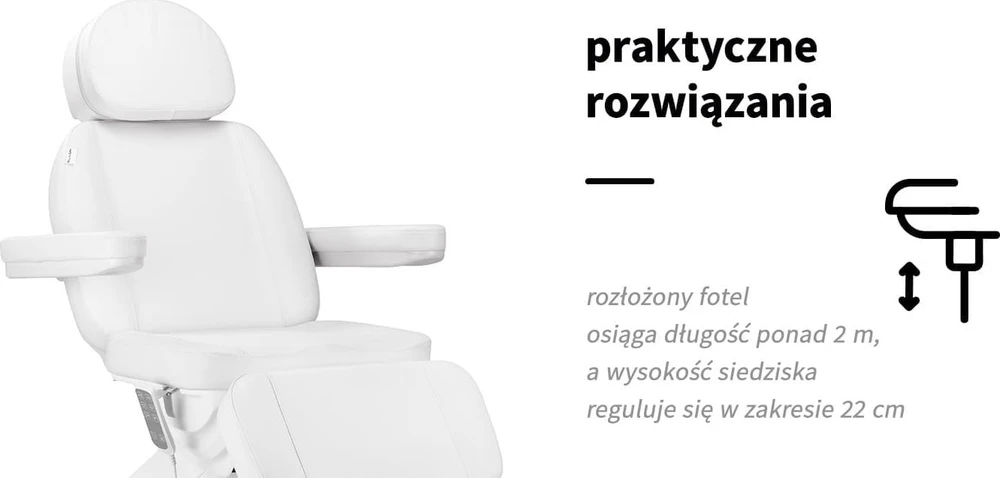 Activeshop Elektrinis kosmetologinis krėslas Sillon Luxury 3 varikliai, baltas