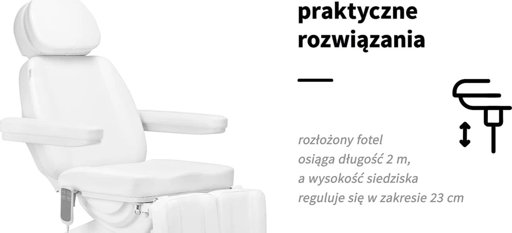Activeshop Kosmetologinis krėslas SILLON CLASSIC 3 MOTOR ELECTRIC PEDI Baltas