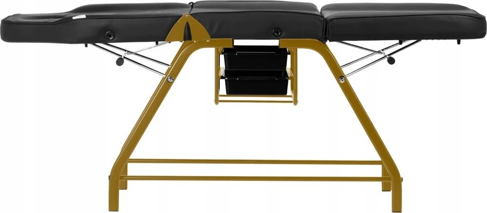 Activeshop Kosmetologinis krėslas BEAUTY CHAIR 557G MODEL GOLD Juodas
