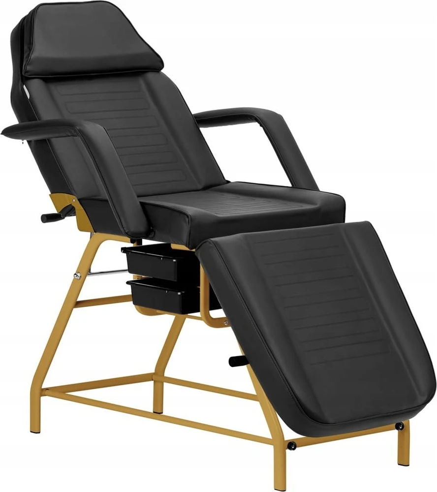 Activeshop Kosmetologinis krėslas BEAUTY CHAIR 557G MODEL GOLD Juodas