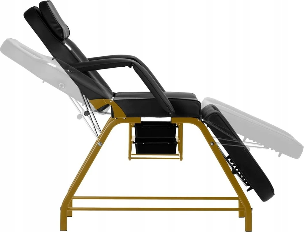 Activeshop Kosmetologinis krėslas BEAUTY CHAIR 557G MODEL GOLD Juodas
