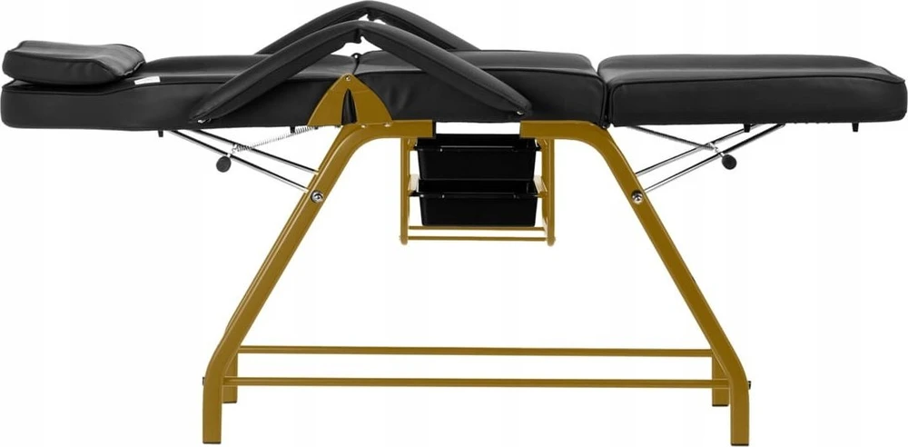 Activeshop Kosmetologinis krėslas BEAUTY CHAIR 557G MODEL GOLD Juodas