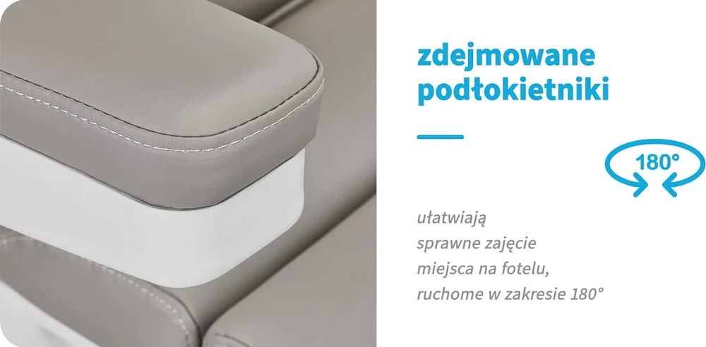 Activeshop Kosmetologinis krėslas Azzurro 891 Electric 3 Motors Professional Pilkas