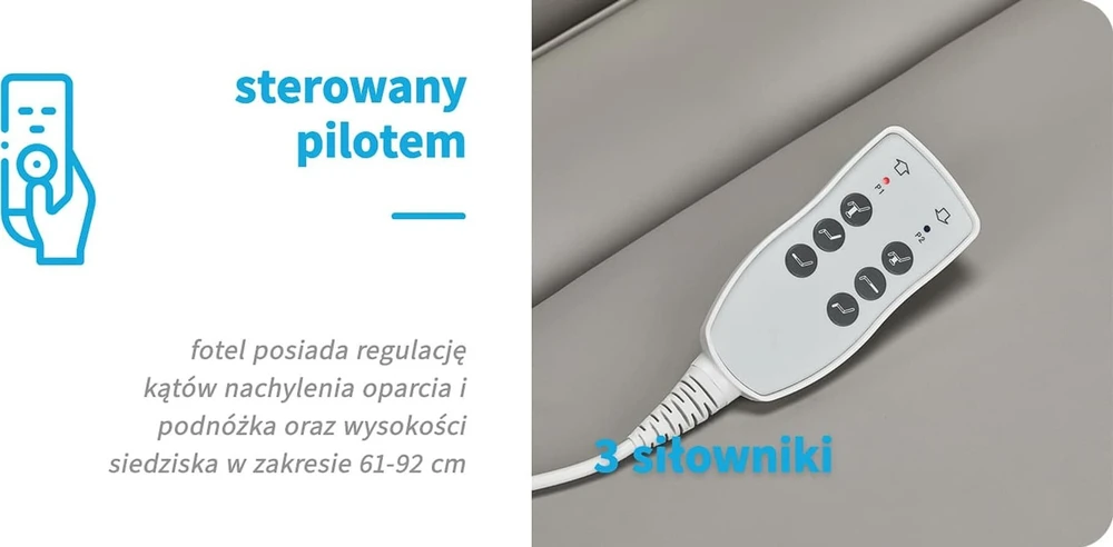 Activeshop Kosmetologinis krėslas Azzurro 891 Electric 3 Motors Professional Pilkas