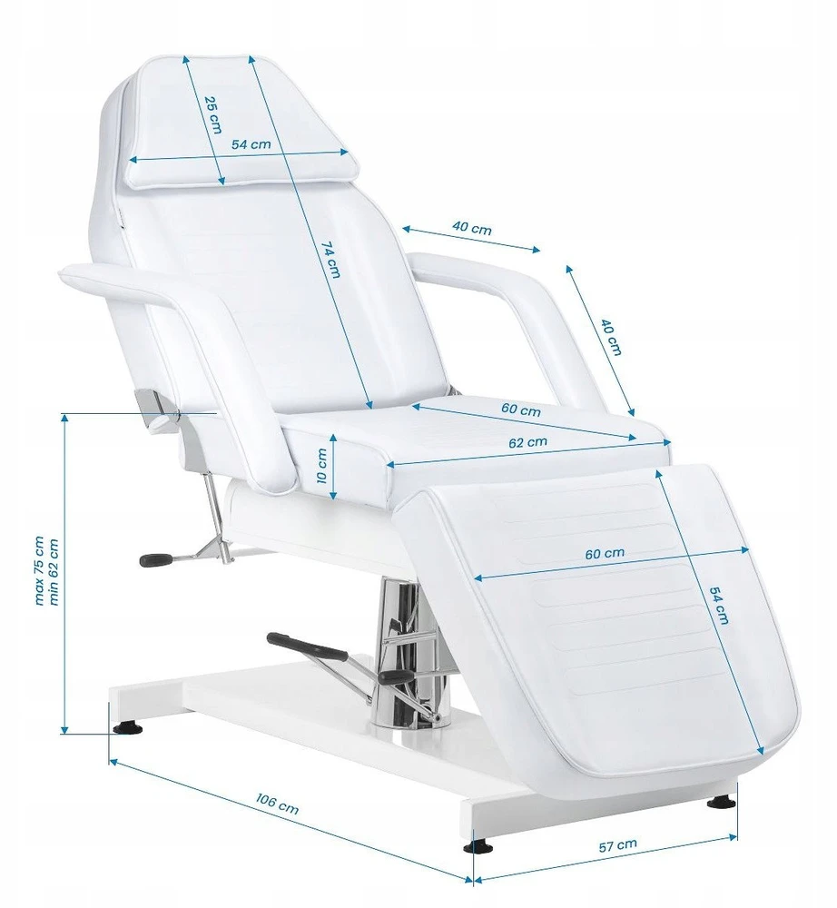 Activeshop Hidraulinis kosmetologinis krėslas Sillon V2 210, baltas