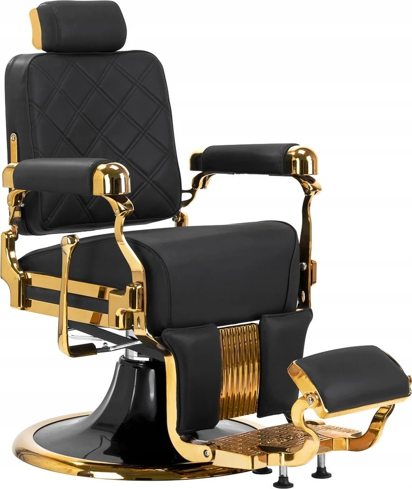 Activeshop Kirpyklos kėdė Barber Chair Gabbiano Leonardo Gold Juodas