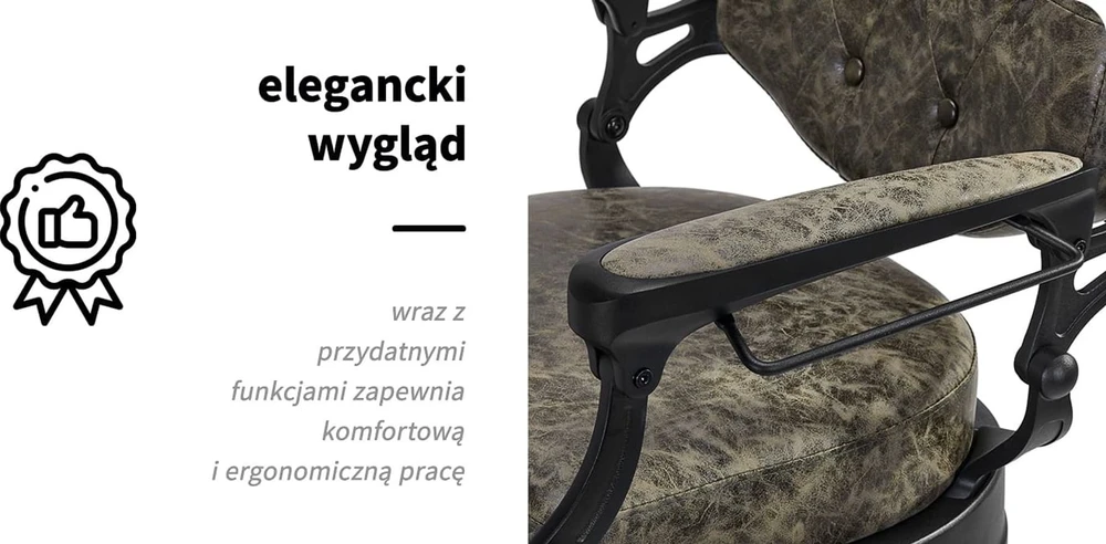 Activeshop Kirpyklos kėdė Gabbiano President Old Leather, žalia