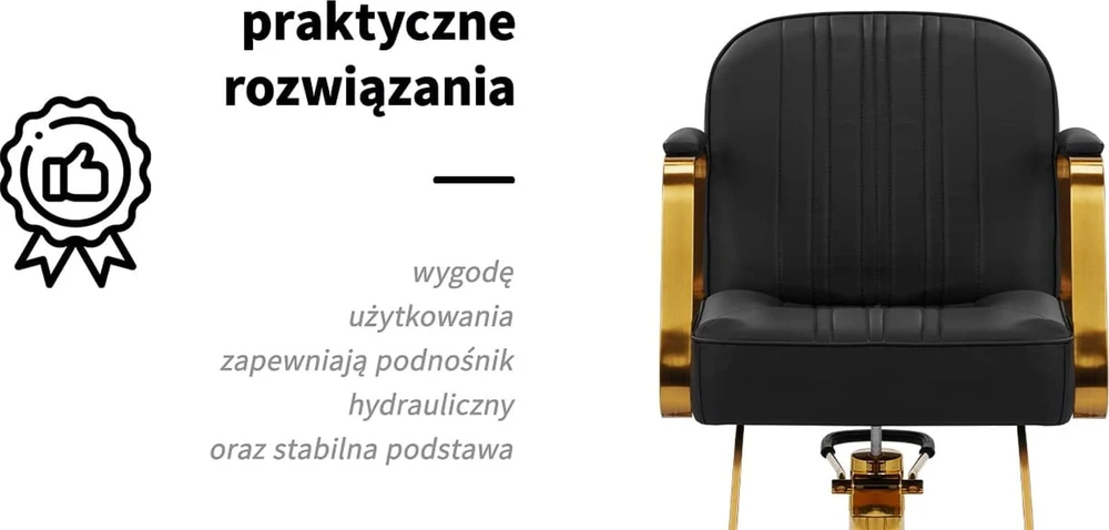 Activeshop Kirpyklos kėdė HAIR SYSTEM HAIRDRESSING CHAIR ACRI Juodas GOLD