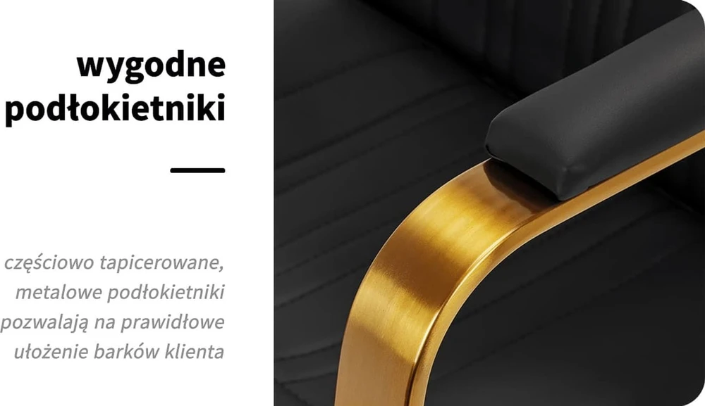 Activeshop Kirpyklos kėdė HAIR SYSTEM HAIRDRESSING CHAIR ACRI Juodas GOLD