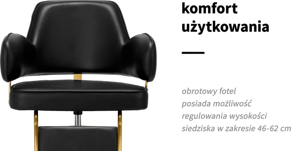 Activeshop Kirpyklos kėdė Gabbiano Professional Hairdressing Chair Linz Juodas Gold