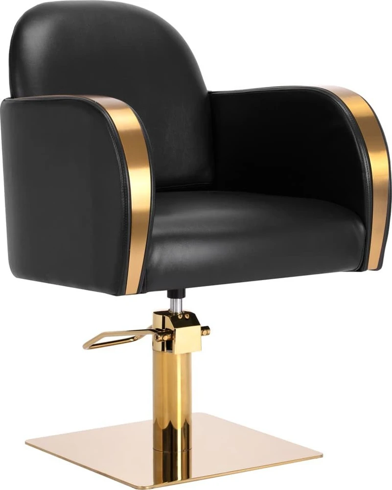 Activeshop Kirpyklos kėdė GABBIANO PROFESSIONAL HAIRDRESSING CHAIR MALAGA GOLD Juodas