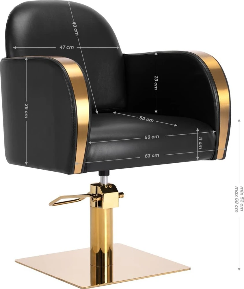 Activeshop Kirpyklos kėdė GABBIANO PROFESSIONAL HAIRDRESSING CHAIR MALAGA GOLD Juodas