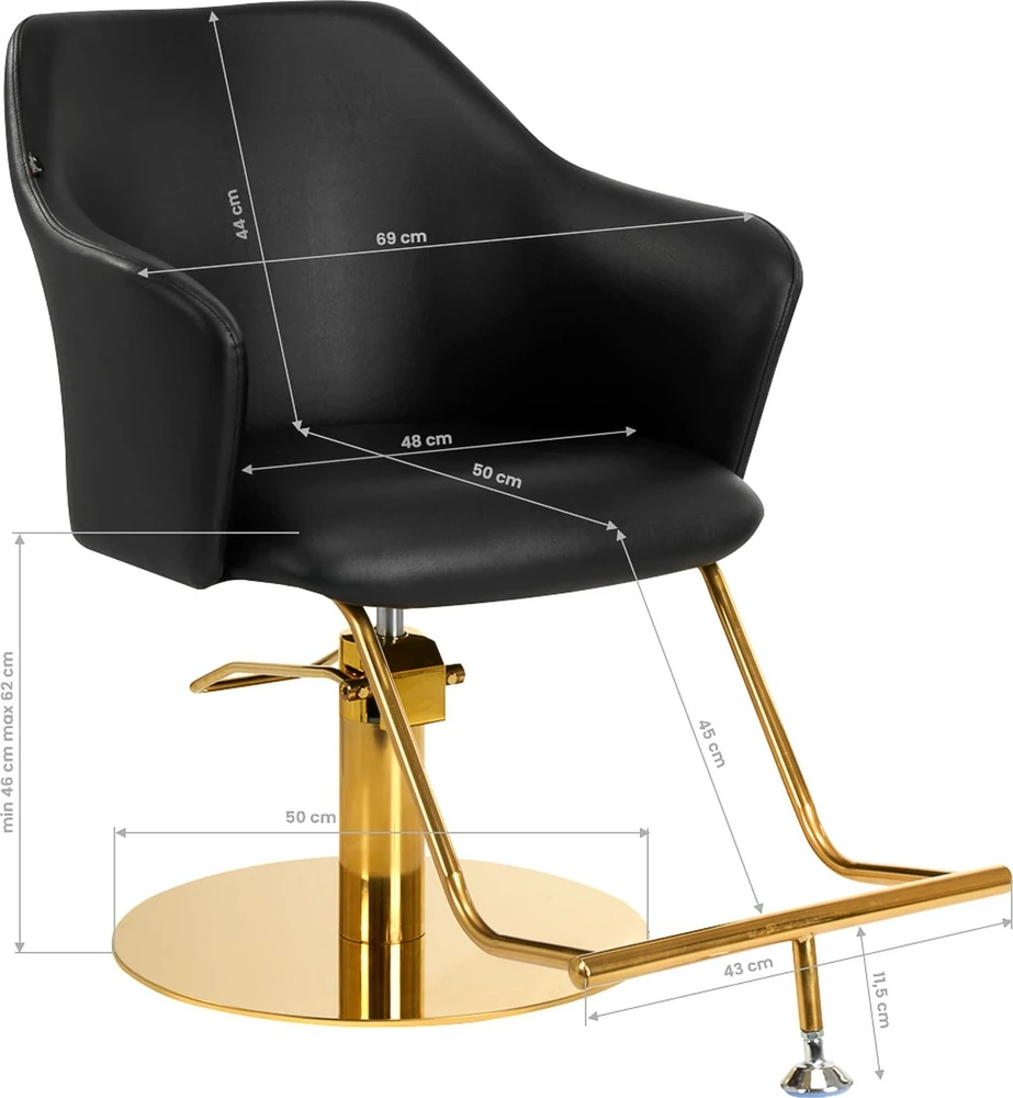 Activeshop Kirpyklos kėdė HAIRDRESSING CHAIR MARBELLA GOLD Juodas