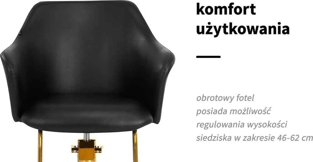 Activeshop Kirpyklos kėdė HAIRDRESSING CHAIR MARBELLA GOLD Juodas
