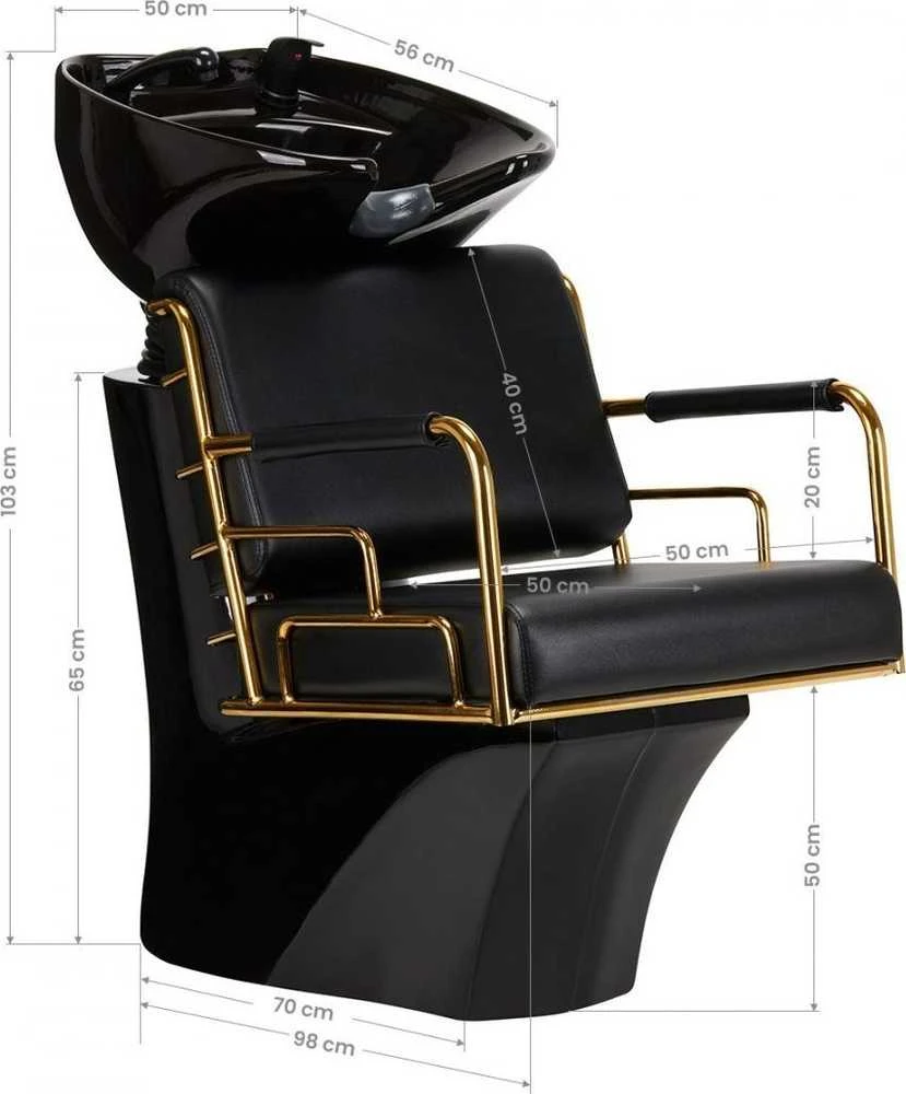 Activeshop Kirpyklos plautuvė GABBIANO PROFESSIONAL HAIRWASHER PRATO GOLD Juodas