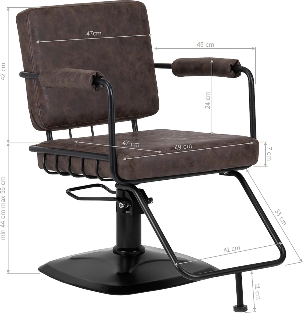Activeshop Kirpyklos kėdė Gabbiano Professional Hairdressing Chair Katania Loft Old Leather Dark Brown