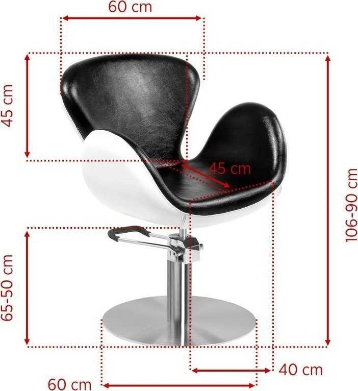 Activeshop Kirpyklos kėdė GABBIANO HAIRDRESSING CHAIR AMSTERDAM ROUND Juodas Baltas