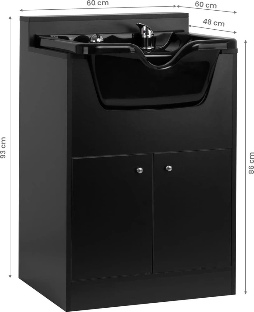 Activeshop Kirpyklos plautuvė su spintele GABBIANO BB06 Juodas