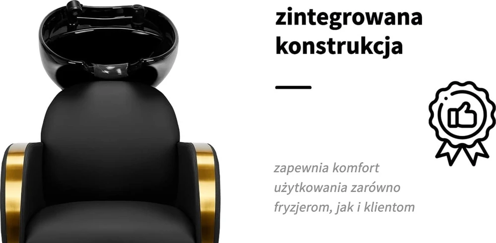 Activeshop Kirpyklos plautuvė GABBIANO PROFESSIONAL HAIRWASHER MALAGA GOLD Juodas