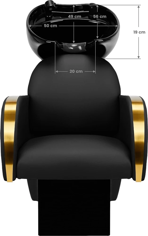 Activeshop Kirpyklos plautuvė GABBIANO PROFESSIONAL HAIRWASHER MALAGA GOLD Juodas