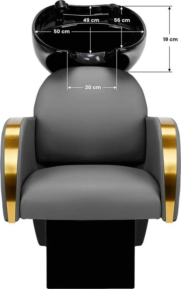 Activeshop Kirpyklos plautuvė GABBIANO PROFESSIONAL HAIRWASHER MALAGA GOLD Pilkas