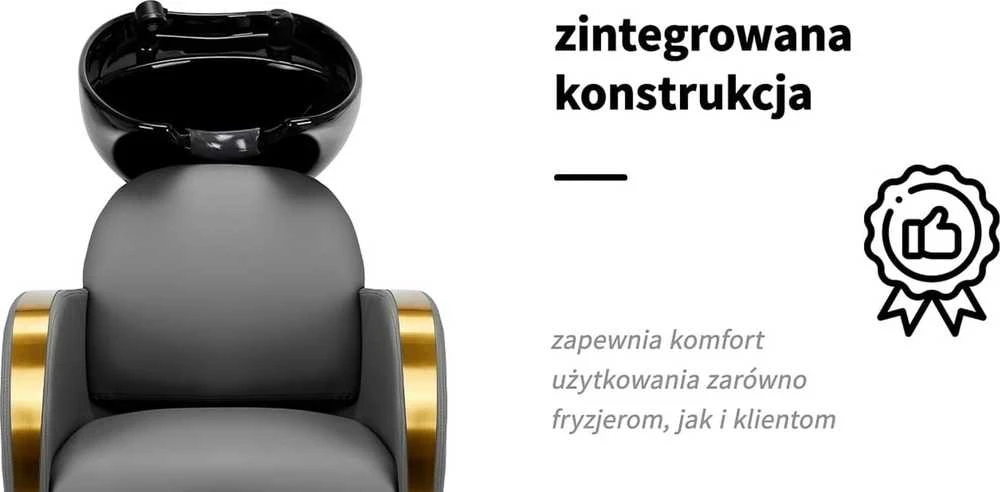 Activeshop Kirpyklos plautuvė GABBIANO PROFESSIONAL HAIRWASHER MALAGA GOLD Pilkas