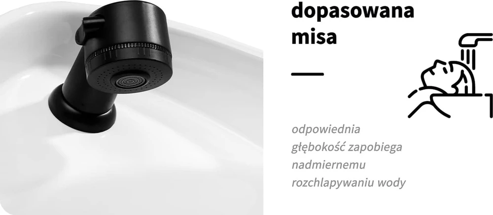 Activeshop Kirpyklos plautuvė Gabbiano Porto Juodas Pilkas