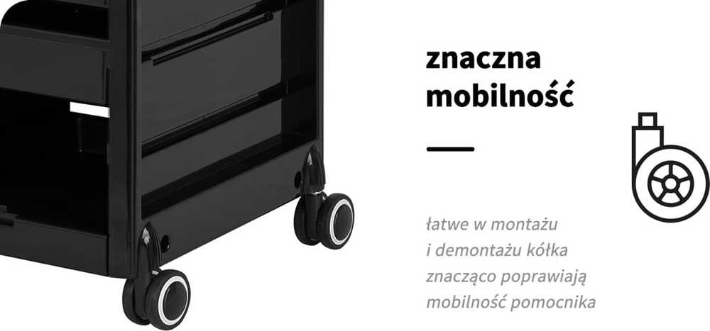 Activeshop Kirpėjo vežimėlis GABBIANO HAIRDRESSER HELPER 68A Juodas