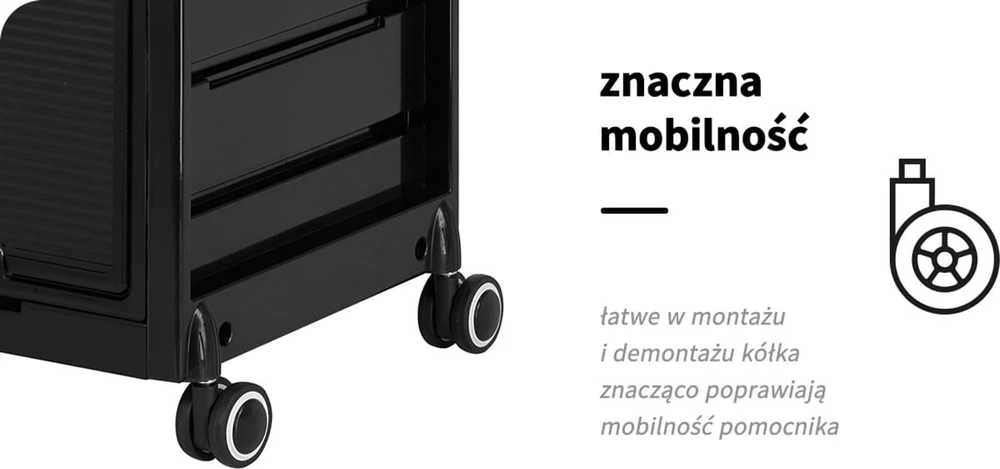 Activeshop Kirpėjo vežimėlis GABBIANO HAIRDRESSER HELPER 68C Juodas