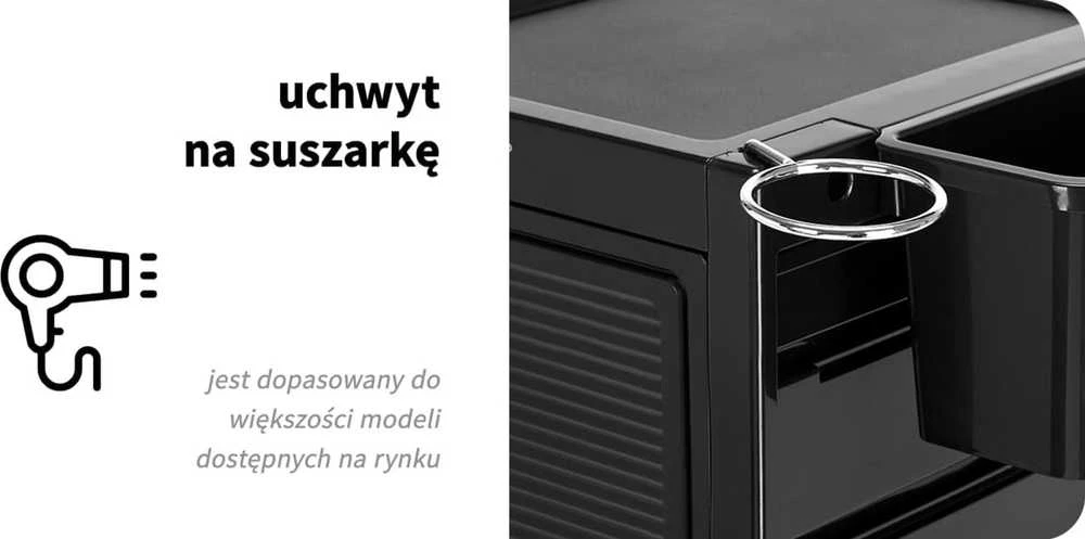 Activeshop Kirpėjo vežimėlis GABBIANO HAIRDRESSER HELPER 68C Juodas