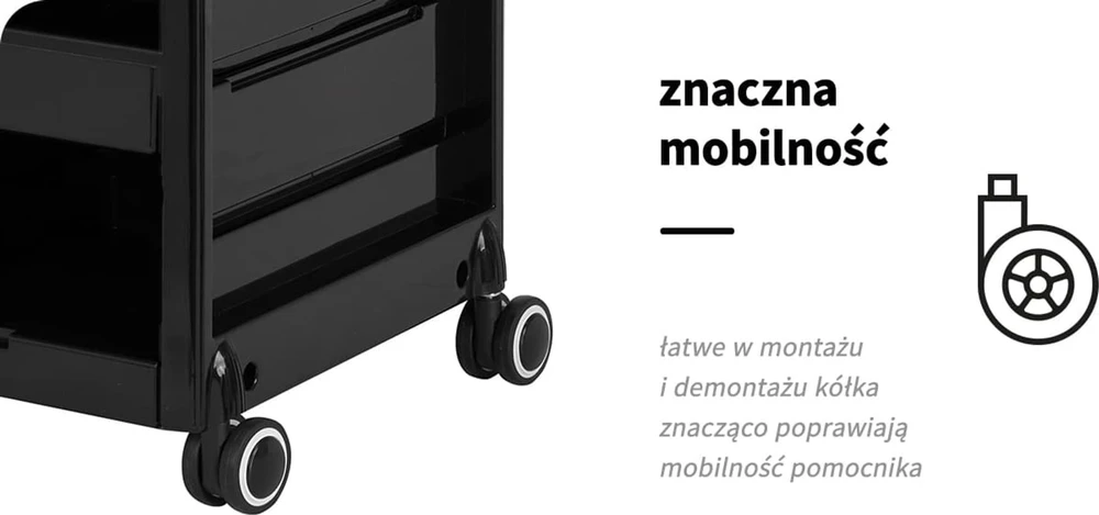Activeshop Kirpėjo vežimėlis GABBIANO HAIRDRESSER HELPER 68B Juodas