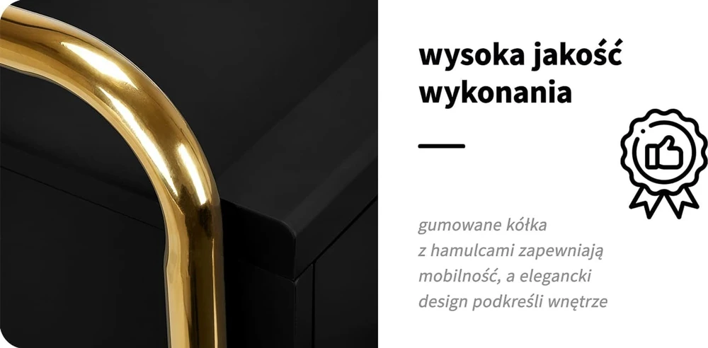 Activeshop Kosmetologinis vežimėlis GABBIANO HAIRDRESSER HELPER SOLO MODEL GOLD Juodas