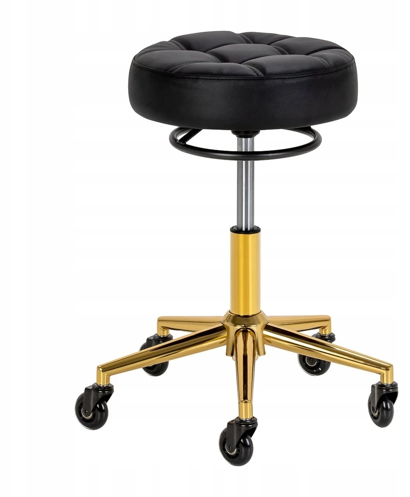 Activeshop Kosmetologinė meistro kėdutė Gabbiano D054G Gold and Juodas