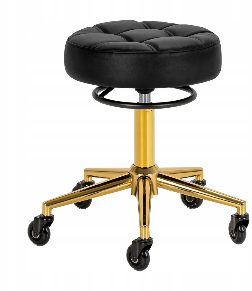 Activeshop Kosmetologinė meistro kėdutė Gabbiano D054G Gold and Juodas