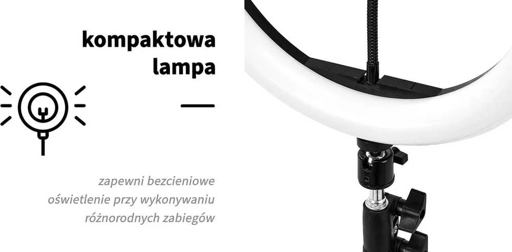 Activeshop Kosmetologinė LED lempa makiažui su stovu GLOW RING LIGHT 13" 10W