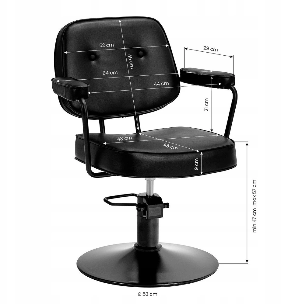 Activeshop Kirpėjo kėdė Hair System Tru Noir juoda