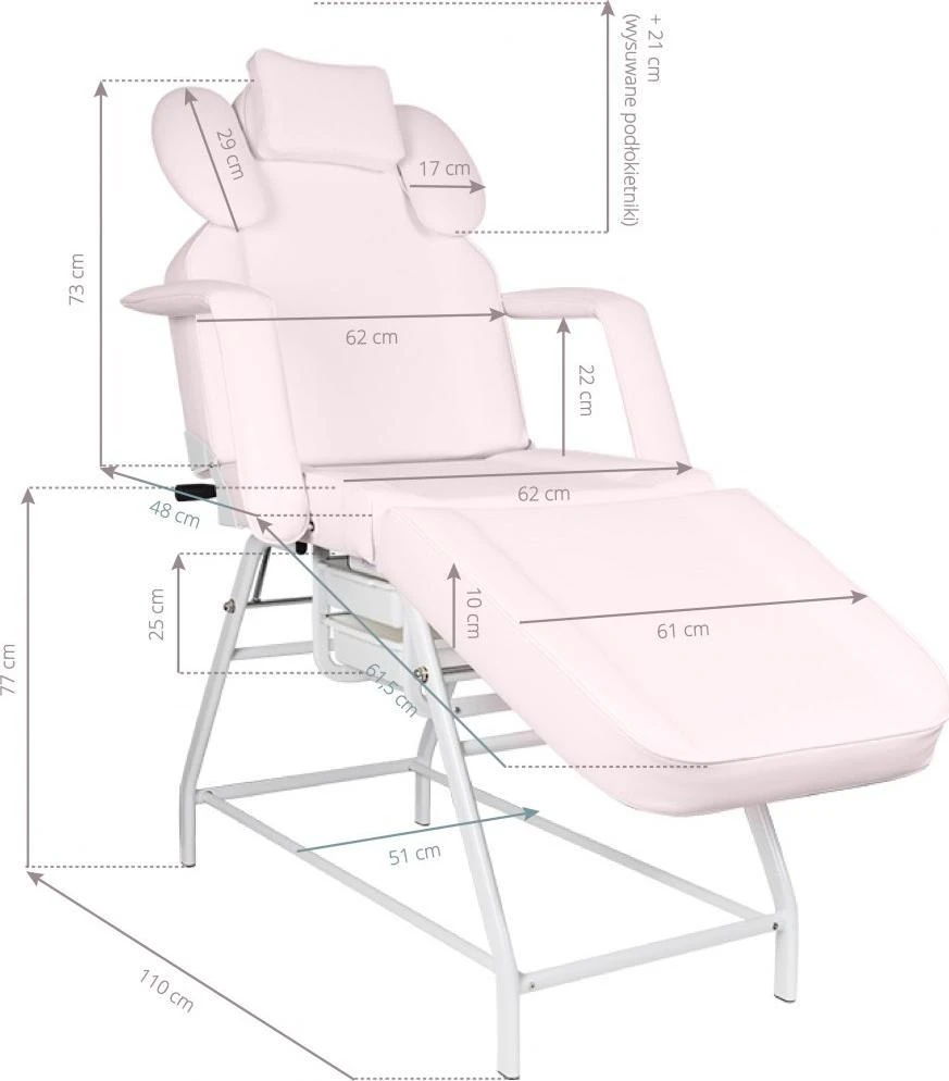 Activeshop Kosmetologinis krėslas VISAGE Rožinis