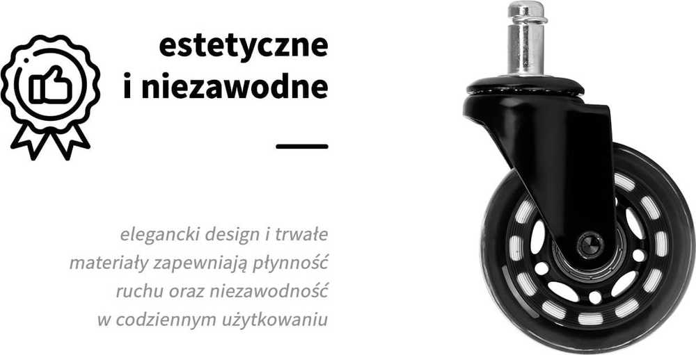 Activeshop Kółko do taboretu Roll Speed juoda na wcisk komplektas 5 vnt