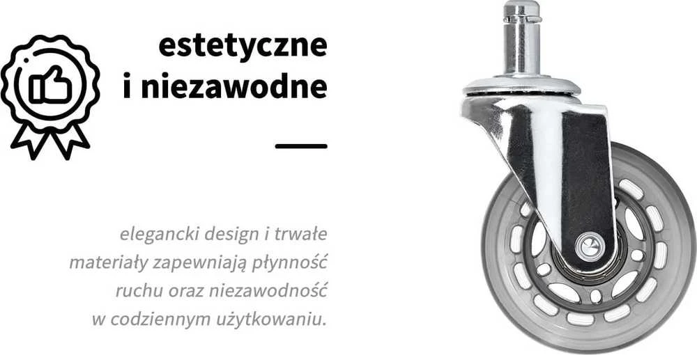 Activeshop Kółko do taboretu Roll Speed Sidabrinė na wcisk komplektas 5 vnt