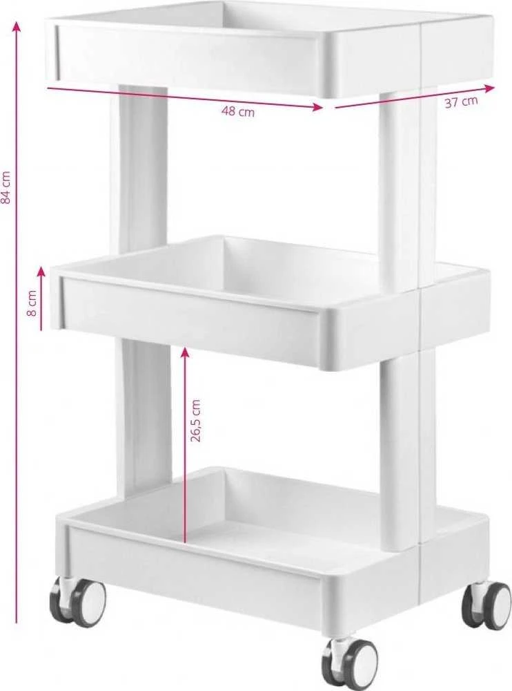 Activeshop Kosmetologinis vežimėlis PLASTIC 084