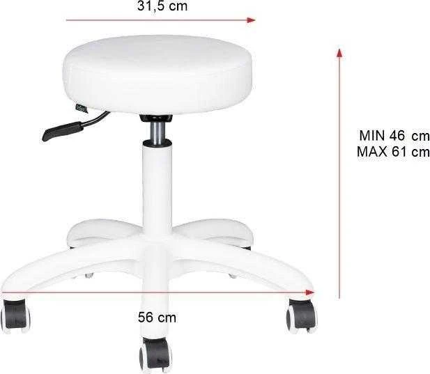 Activeshop Kosmetologinė meistro kėdutė BEAUTY STOOL ELEGANT Baltas
