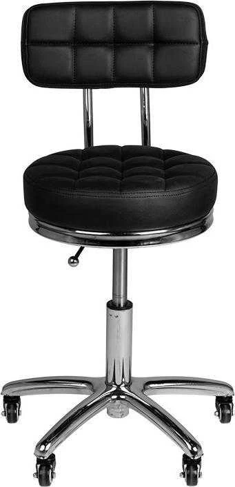 Activeshop Kosmetologinė meistro kėdutė STOOL BEAUTY BACKREST AM-877 Juodas