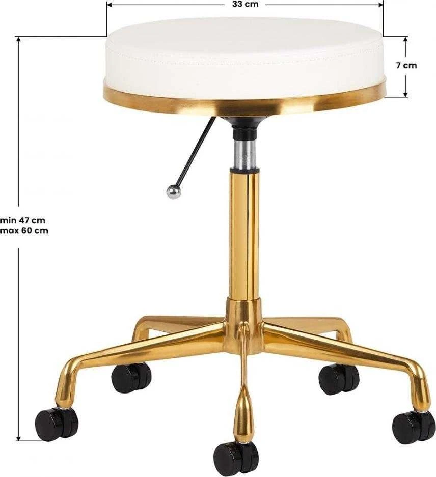 Activeshop Kosmetologinė meistro kėdutė GREEK MODEL 2 Baltas GOLD