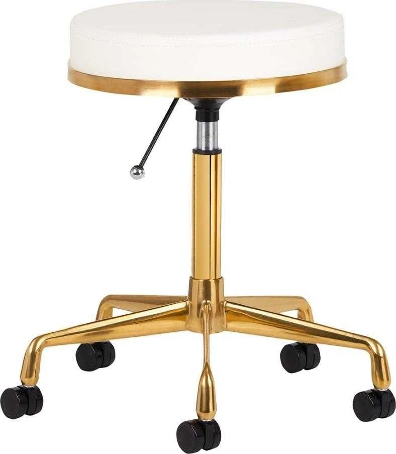 Activeshop Kosmetologinė meistro kėdutė GREEK MODEL 2 Baltas GOLD